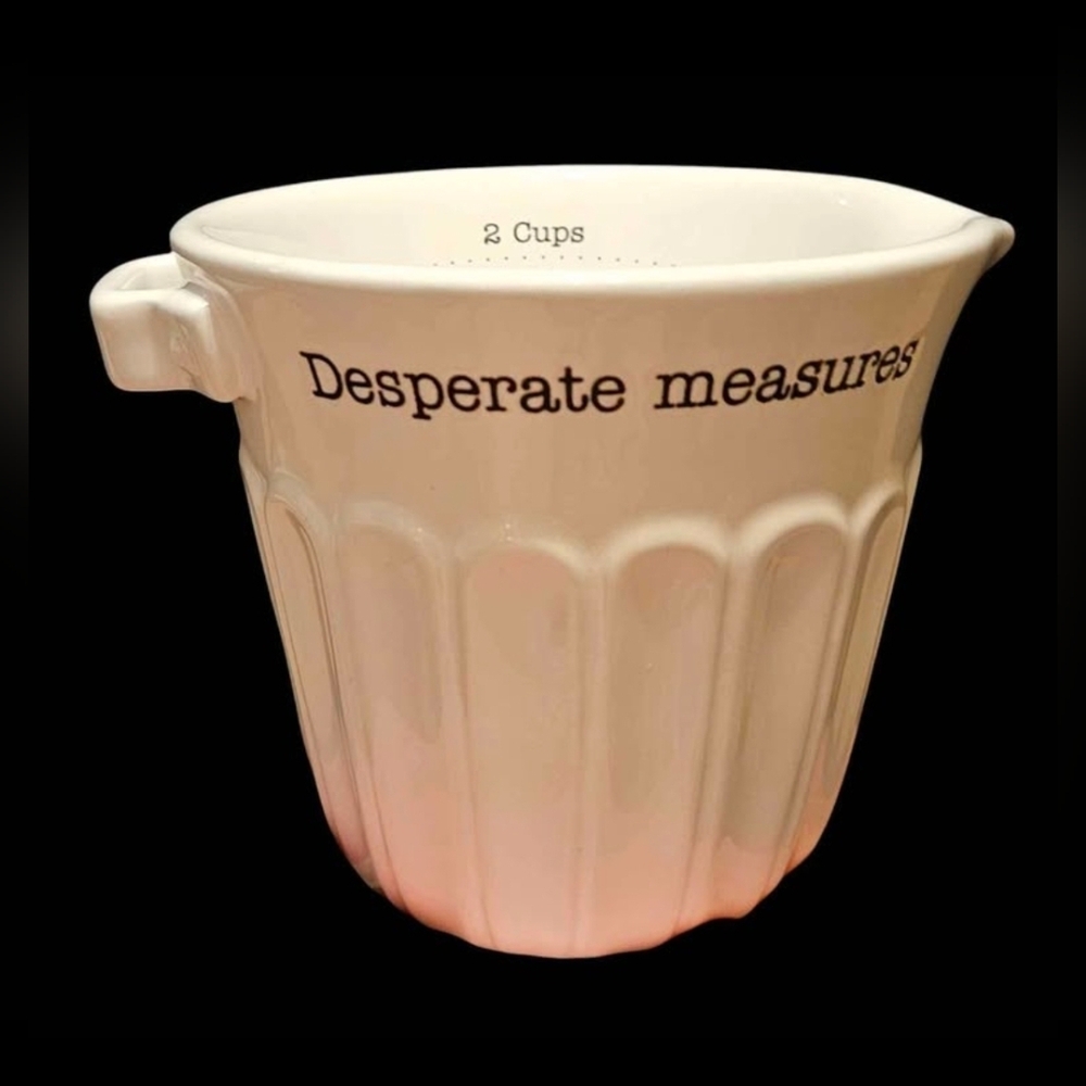 Mud Pie Circa Measuring Cup 3 3/4" x 4 3/4" dia, WHITE